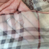 Burberry Paisley Nova Check Scarf Beige Silk Chiffon 52"