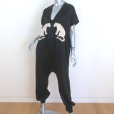 Carolina K Sera Leopard Jumpsuit Black Silk Satin Size Small