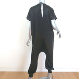 Carolina K Sera Leopard Jumpsuit Black Silk Satin Size Small