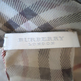 Burberry Paisley Nova Check Scarf Beige Silk Chiffon 52"