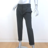 Brunello Cucinelli Monili-Cuff Trousers Charcoal Stretch Wool Size 42