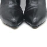 Brian Atwood Foldover Pointed Toe Booties Black Leather Size 37