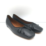 M. Gemi The Danza Square Toe Ballet Flats Black Leather Size 37 NEW