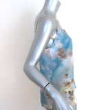 L'Agence Jane Camisole Blue Renaissance Print Silk Size Extra Small NEW