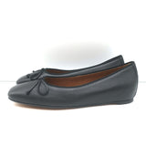 M. Gemi The Danza Square Toe Ballet Flats Black Leather Size 37 NEW