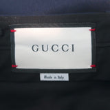 Gucci Floral Jacquard Wide Leg Trousers Navy Cotton-Wool Size 44