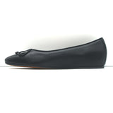 M. Gemi The Danza Square Toe Ballet Flats Black Leather Size 37 NEW