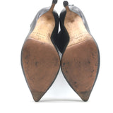 Brian Atwood Foldover Pointed Toe Booties Black Leather Size 37