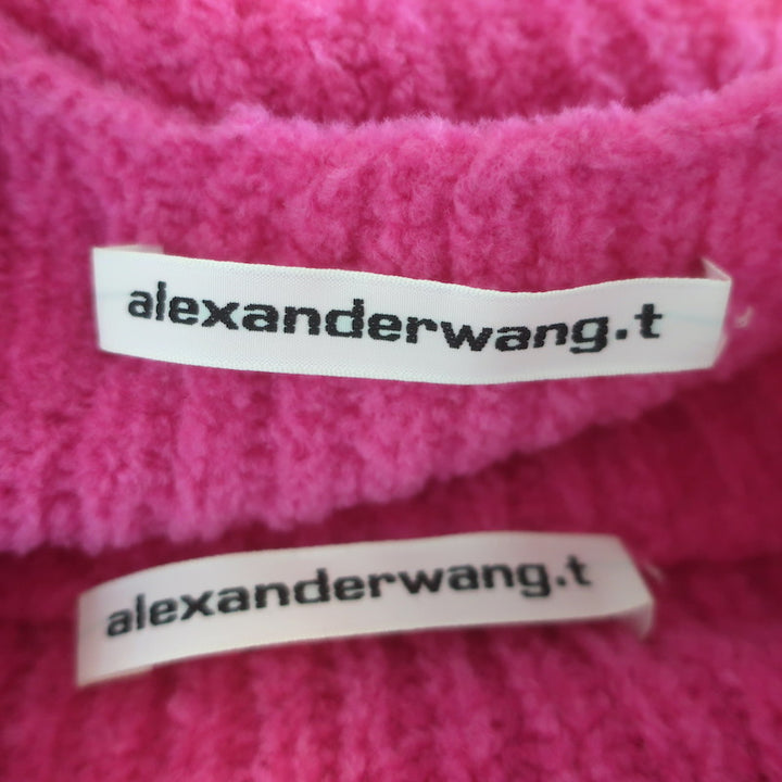T by Alexander Wang Chenille Tank Top &amp; Cardigan Twinset Fuchsia Size Large