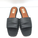 Valentino Soul Rockstud Flat Slide Sandals Black Leather Size 40