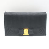 Salvatore Ferragamo Miss Vara Wallet on Chain Black Quilted Leather Crossbody