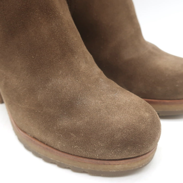 Prada Linea Rossa Gum Sole Chelsea Boots Brown Suede Size 37