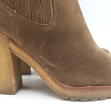 Prada Linea Rossa Gum Sole Chelsea Boots Brown Suede Size 37
