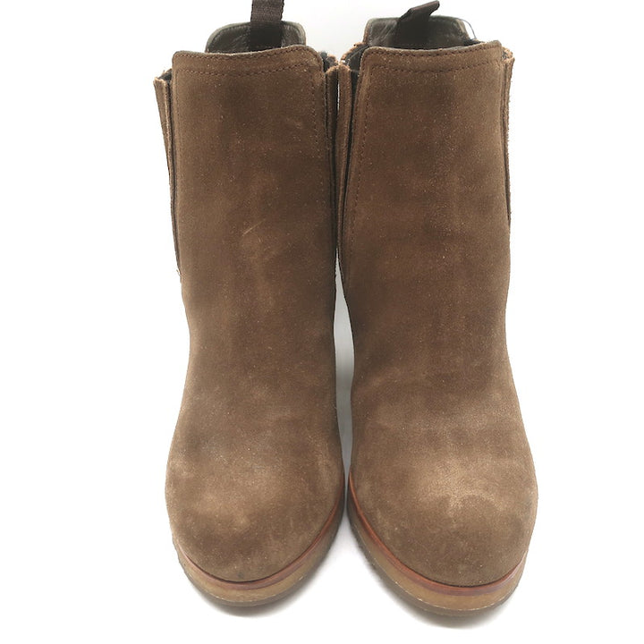 Prada Linea Rossa Gum Sole Chelsea Boots Brown Suede Size 37