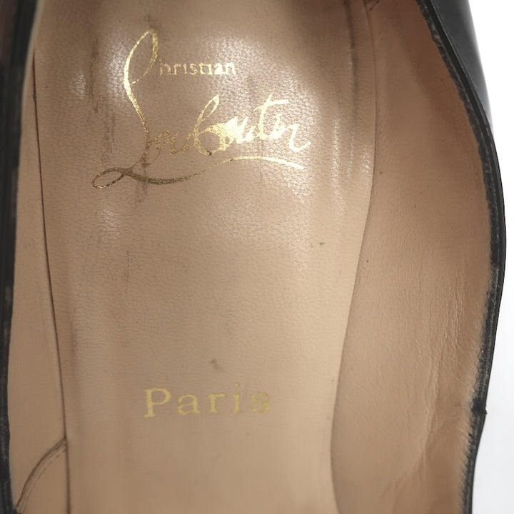 Christian Louboutin Jazz Decollete 868 Pumps Black Patent Leather Size 38.5