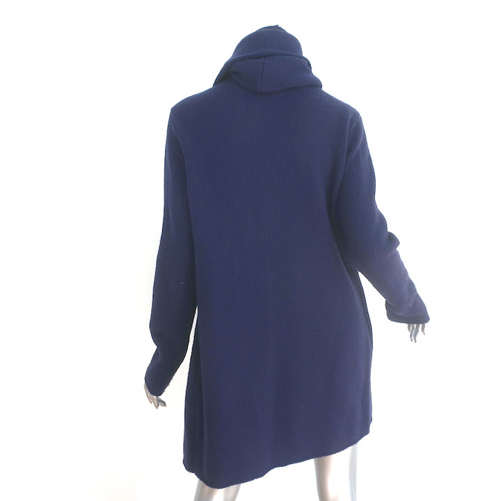Vince Hooded Cardigan Navy Wool Size Small Open-Front Sweater Jacket