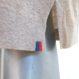 KULE Keanu Palm Tree Sweater Tee Taupe Knit Size Medium Short Sleeve Top