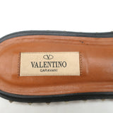 Valentino Soul Rockstud Flat Slide Sandals Black Leather Size 40