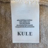 KULE Keanu Palm Tree Sweater Tee Taupe Knit Size Medium Short Sleeve Top