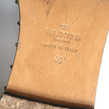 Valentino Soul Rockstud Flat Slide Sandals Black Leather Size 40