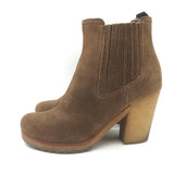 Prada Linea Rossa Gum Sole Chelsea Boots Brown Suede Size 37