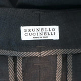 Brunello Cucinelli Monili-Embellished Suspender Trousers Charcoal Size 42