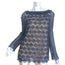 Tory Burch Janeen Crochet Lace Top Navy Size 6 Long Sleeve Blouse