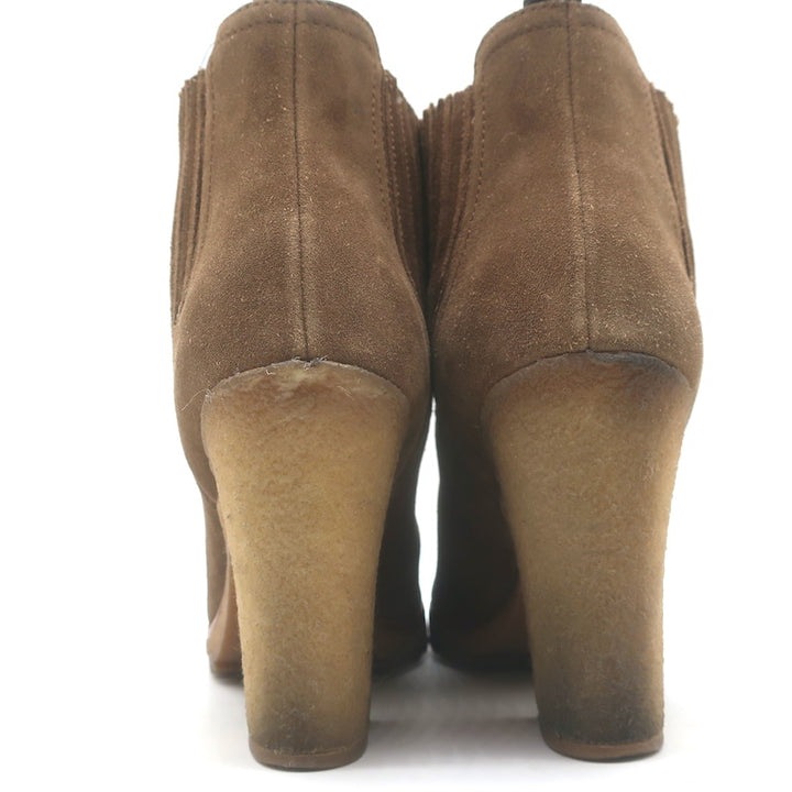 Prada Linea Rossa Gum Sole Chelsea Boots Brown Suede Size 37