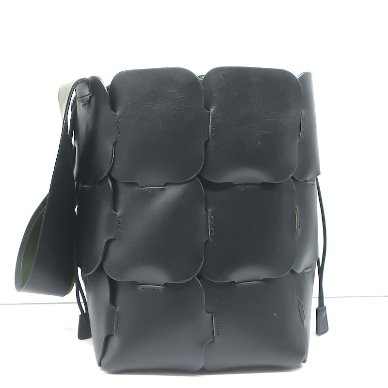 Paco Rabanne Element Medium Bucket Bag Black Leather Shoulder Bag
