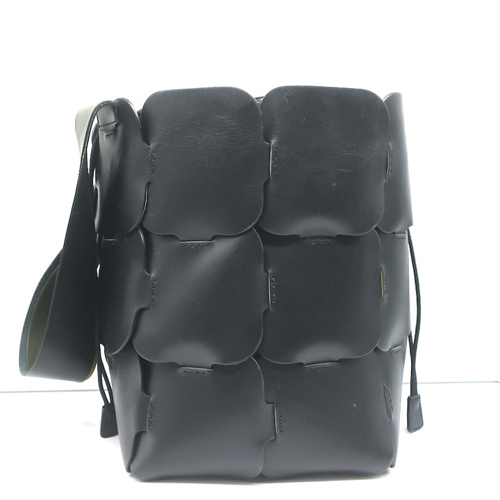 Paco Rabanne Element Medium Bucket Bag Black Leather Shoulder Bag