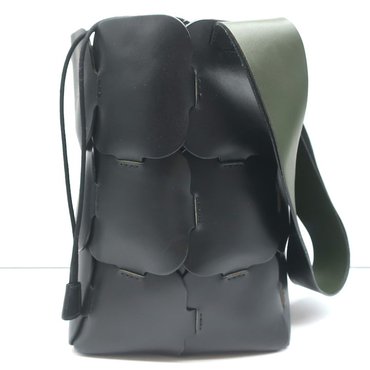 Paco Rabanne Element Medium Bucket Bag Black Leather Shoulder Bag