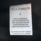 Ulla Johnson Indah Dress Tie-Strap Midi Dress Navy/Cream Floral Print Size 8 NEW