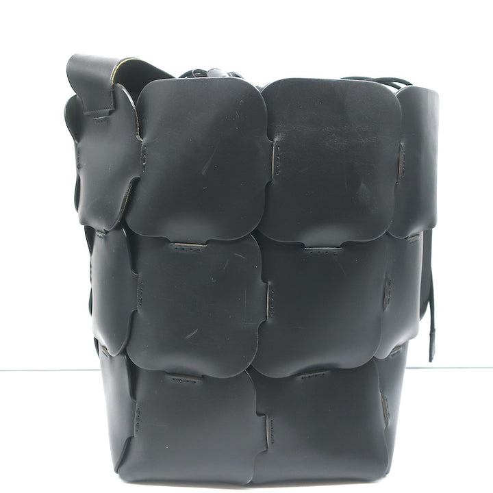 Paco Rabanne Element Medium Bucket Bag Black Leather Shoulder Bag