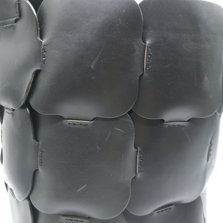 Paco Rabanne Element Medium Bucket Bag Black Leather Shoulder Bag