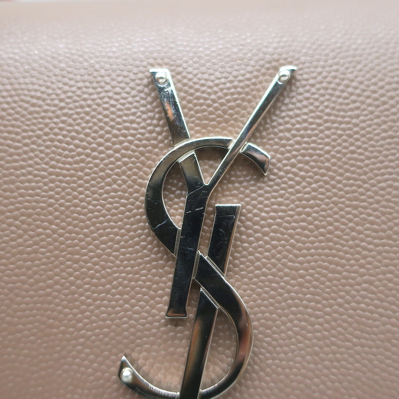 Saint Laurent Kate Small Chain Strap Crossbody Bag Mocha Grained Leather