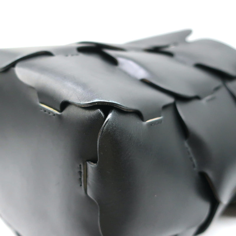 Paco Rabanne Element Medium Bucket Bag Black Leather Shoulder Bag