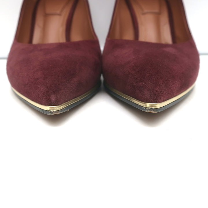 Givenchy Pumps Burgundy Suede Size 38.5 Pointed Toe Heels