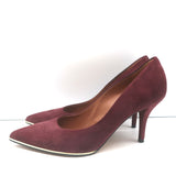 Givenchy Pumps Burgundy Suede Size 38.5 Pointed Toe Heels