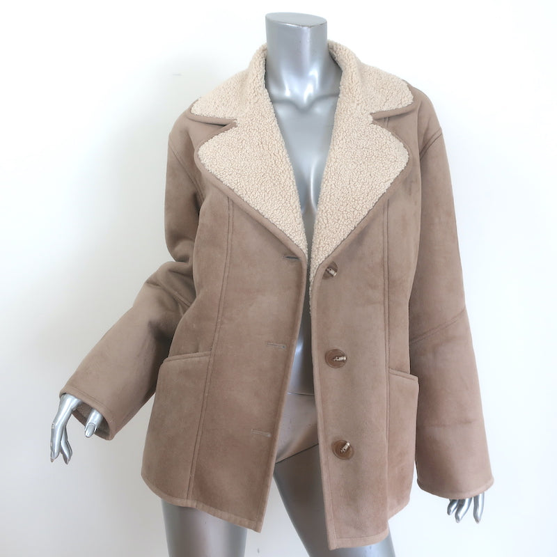 Velvet by Graham &amp; Spencer Molly Luxe Sherpa Jacket Sand Faux Suede Size Small
