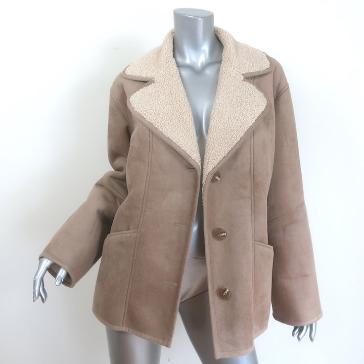 Velvet by Graham &amp; Spencer Molly Luxe Sherpa Jacket Sand Faux Suede Size Small