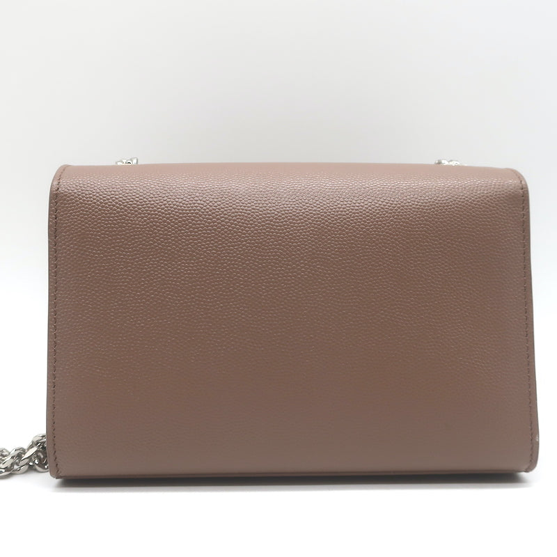 Saint Laurent Kate Small Chain Strap Crossbody Bag Mocha Grained Leather