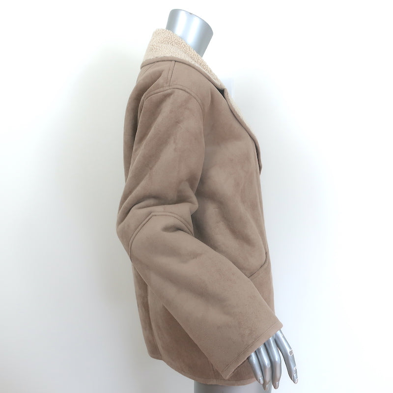 Velvet by Graham &amp; Spencer Molly Luxe Sherpa Jacket Sand Faux Suede Size Small