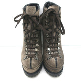 Alaia Platform Hiking Boots Brown Suede Size 38 Lace-Up Ankle Boots