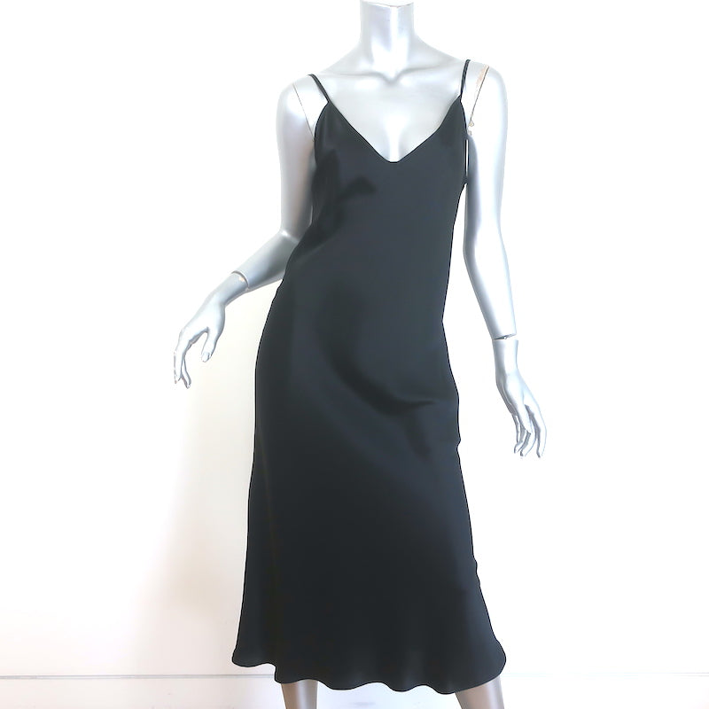 Julie Harrah The Courteney Slip Dress &amp; Top Set Black Charmeuse Size Medium NEW