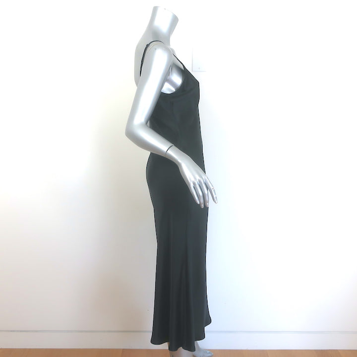 Julie Harrah The Courteney Slip Dress &amp; Top Set Black Charmeuse Size Medium NEW