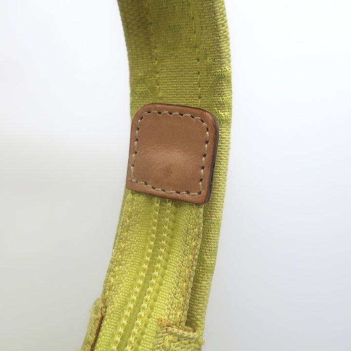 Vintage Gucci GG Monogram Canvas Front-Pocket Small Hobo Bag Chartreuse