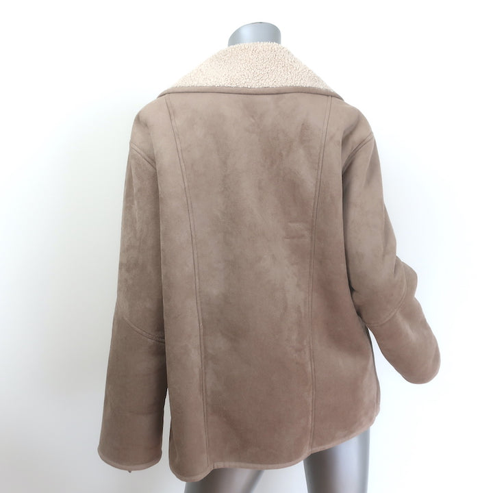 Velvet by Graham &amp; Spencer Molly Luxe Sherpa Jacket Sand Faux Suede Size Small