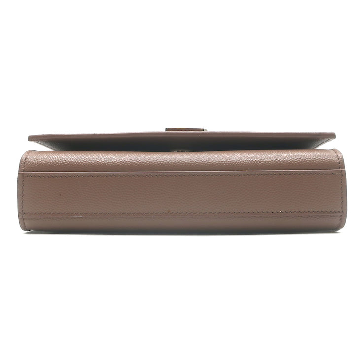 Saint Laurent Kate Small Chain Strap Crossbody Bag Mocha Grained Leather