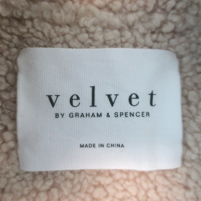 Velvet by Graham &amp; Spencer Molly Luxe Sherpa Jacket Sand Faux Suede Size Small