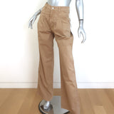Veronica Beard Mia Wide Leg High Rise Trousers Khaki Stretch Cotton Size 25 NEW